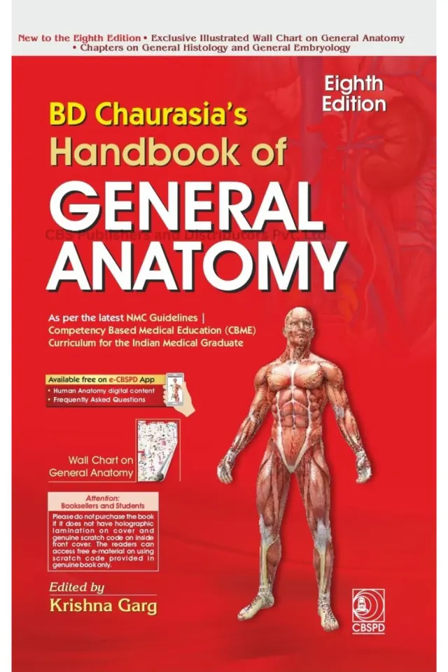 BD Chaurasia General Anatomy, 8th Ed