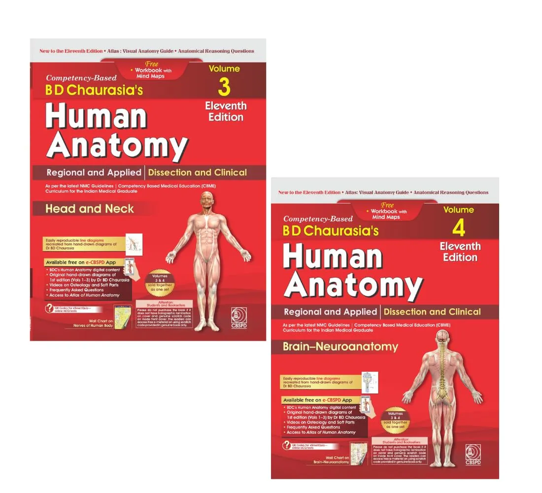 BD Chaurasia Anatomy Vol 3 & 4, 11th Ed