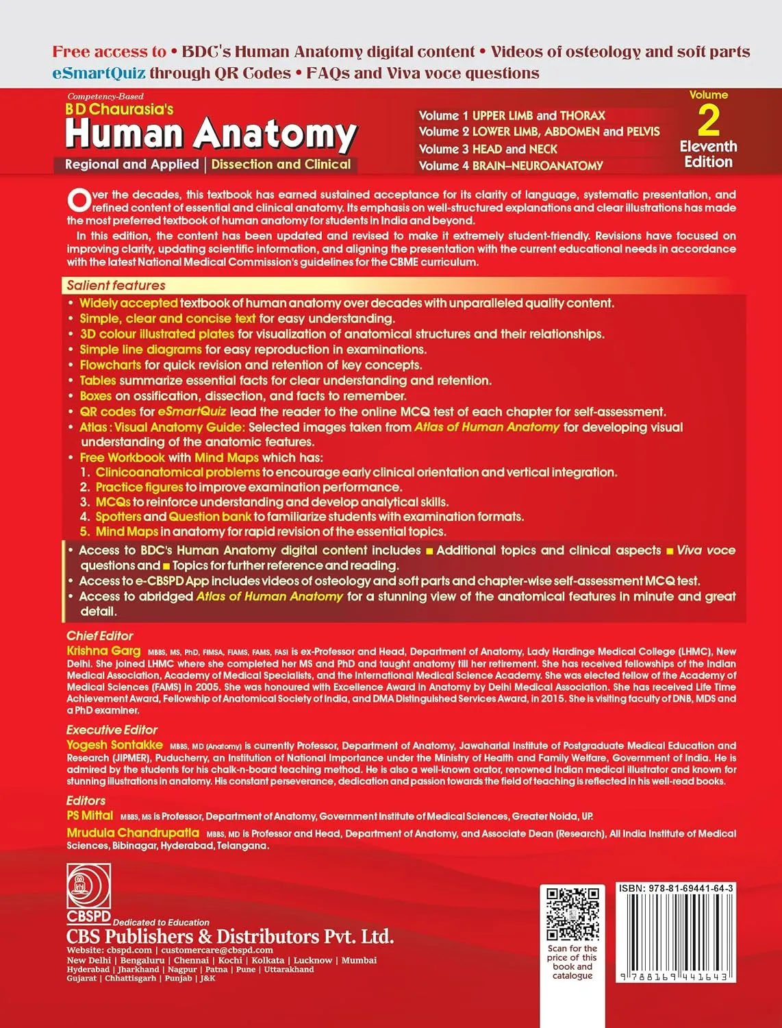 BD Chaurasia Anatomy Vol 2, 11th Ed