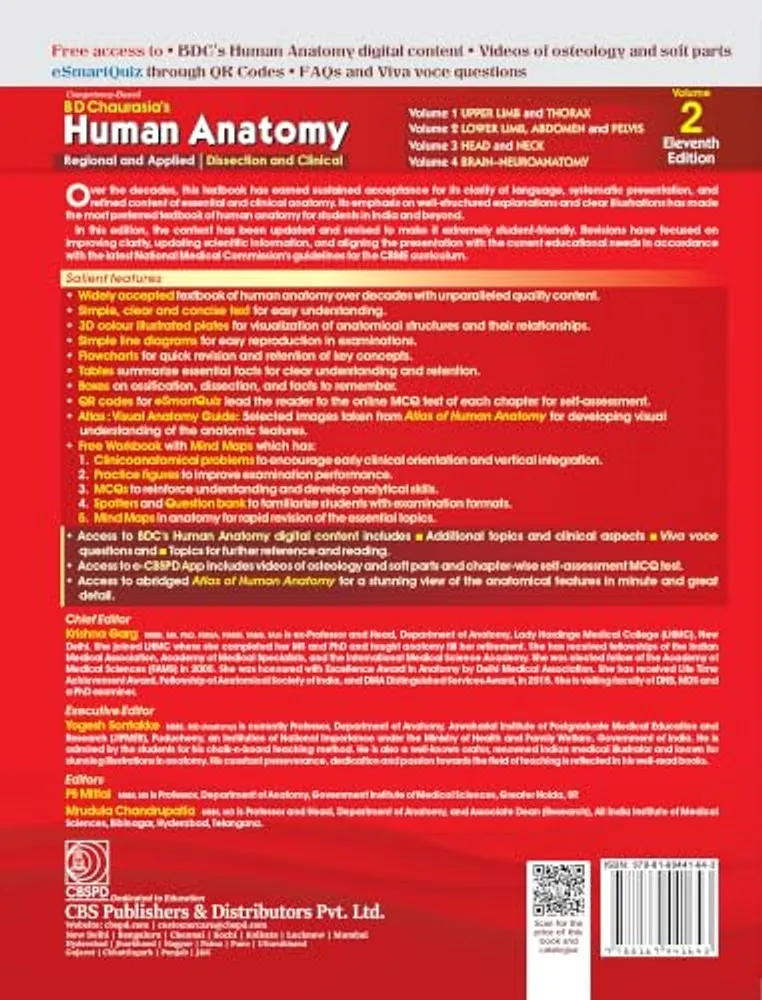 BD Chaurasia Anatomy Vol 2, 11th Ed