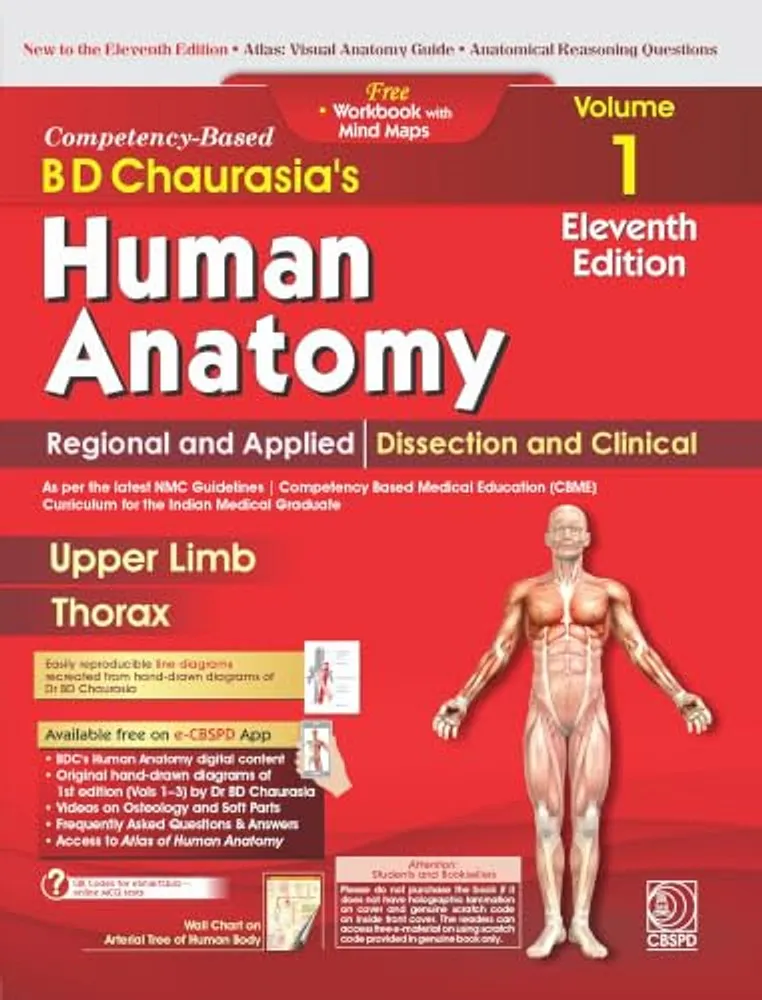 BD Chaurasia Anatomy Vol 1, 11th Ed