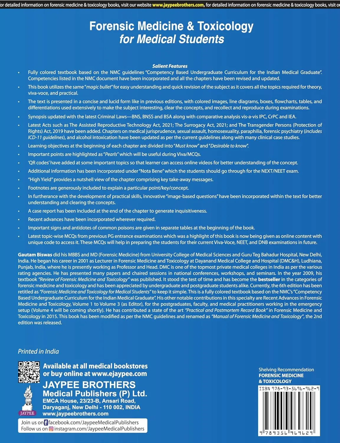 Biswas Forensic Medicine, 6th Ed